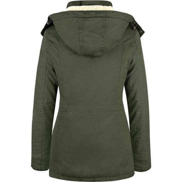 WenVen Women's Winter Warm Sherpa Lined Jacket Heavy Parka Coat with Hood - Picture 2 of 7